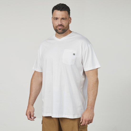 North Latitude 61322 V-Nyakú Póló Fehér - Pólók - Nagyméretű pólók - 2XL-14XL