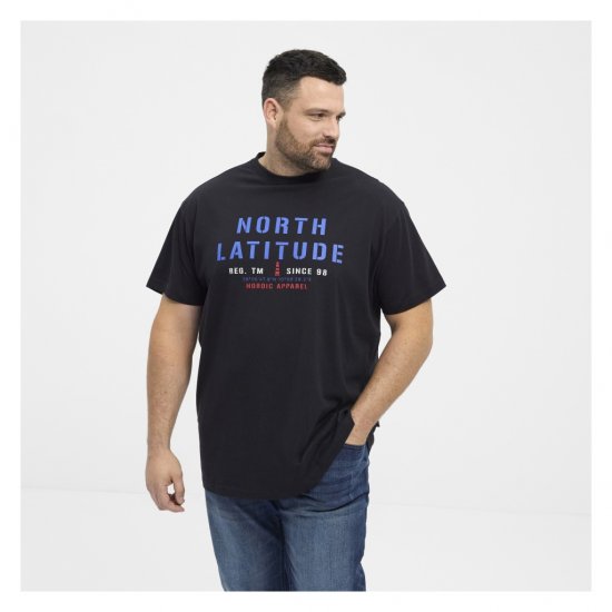 North Latitude Logo T-Shirt Black - Pólók - Nagyméretű pólók - 2XL-14XL