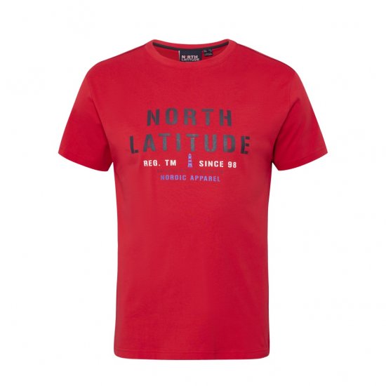North Latitude Logo T-Shirt Red - Pólók - Nagyméretű pólók - 2XL-14XL