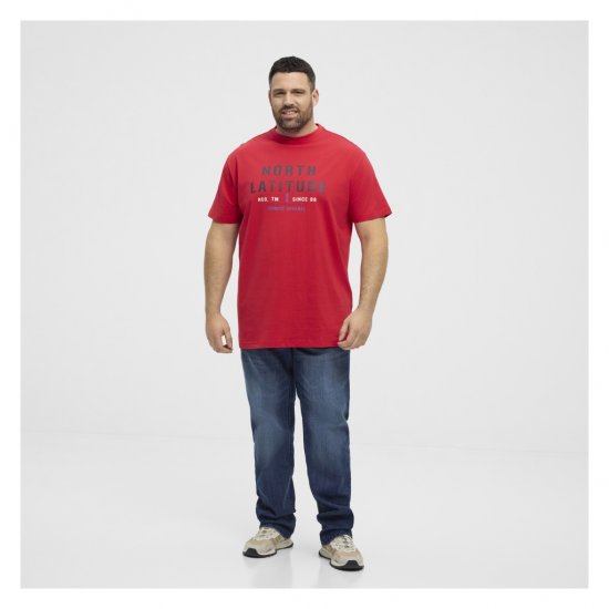 North Latitude Logo T-Shirt Red - Pólók - Nagyméretű pólók - 2XL-14XL