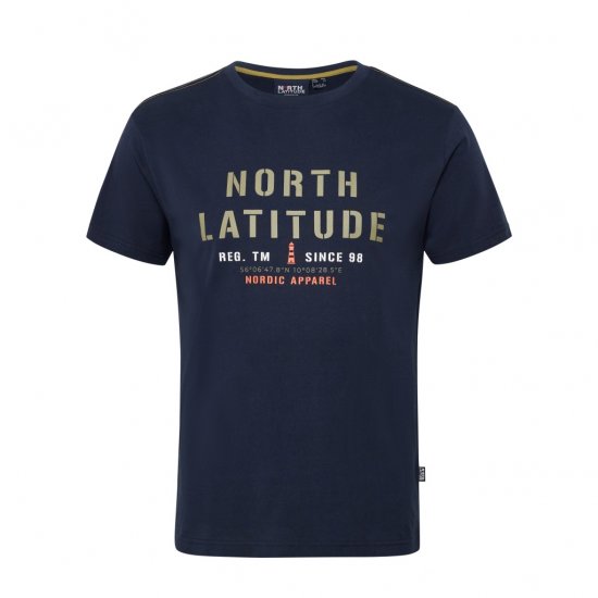 North Latitude Logo T-Shirt Navy - Pólók - Nagyméretű pólók - 2XL-14XL