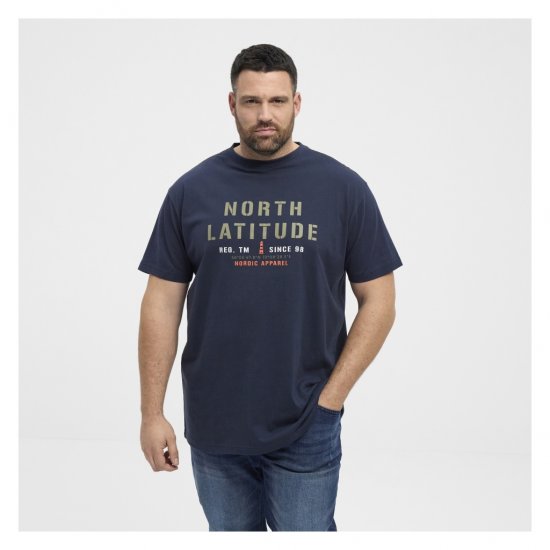 North Latitude Logo T-Shirt Navy - Pólók - Nagyméretű pólók - 2XL-14XL