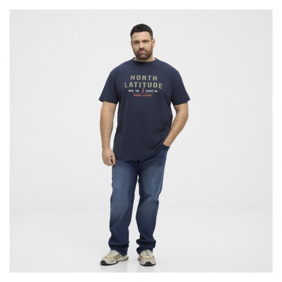 North Latitude Logo T-Shirt Navy - Pólók - Nagyméretű pólók - 2XL-14XL