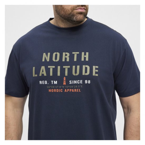 North Latitude Logo T-Shirt Navy - Pólók - Nagyméretű pólók - 2XL-14XL
