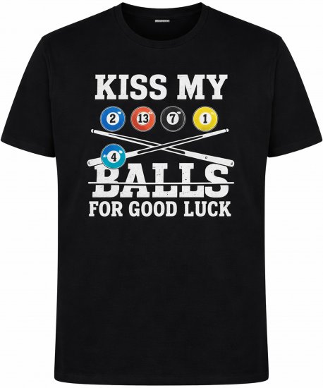 Espionage T436 Good Luck Kiss Printed T-Shirt Black - Pólók - Nagyméretű pólók - 2XL-14XL