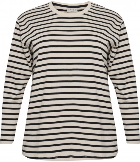 Kaffe Curve Winni Hosszú ujjú Póló Antikfehér/Fekete csík - Pólók - 