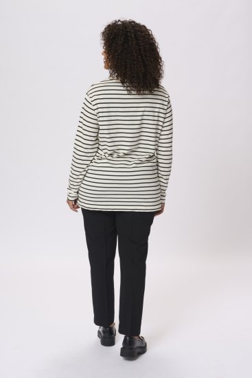 Kaffe Curve Winni Hosszú ujjú Póló Antikfehér/Fekete csík - Pólók - 