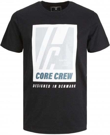 Jack & Jones Spring Logo T-Shirt Black - Pólók - Nagyméretű pólók - 2XL-14XL