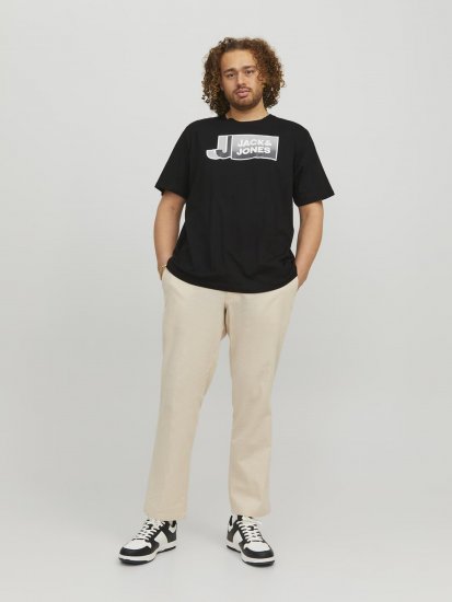 Jack & Jones Logan T-Shirt Black - Pólók - Nagyméretű pólók - 2XL-14XL