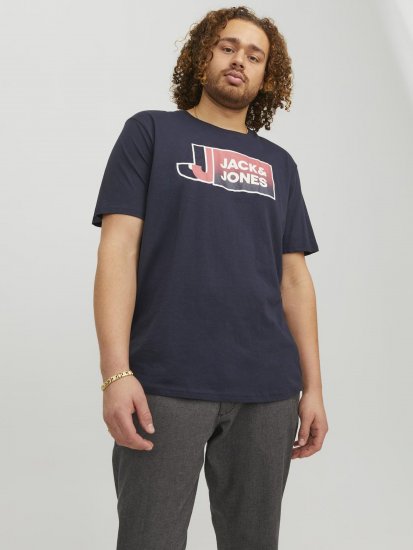 Jack & Jones Logan T-Shirt Navy - Pólók - Nagyméretű pólók - 2XL-14XL