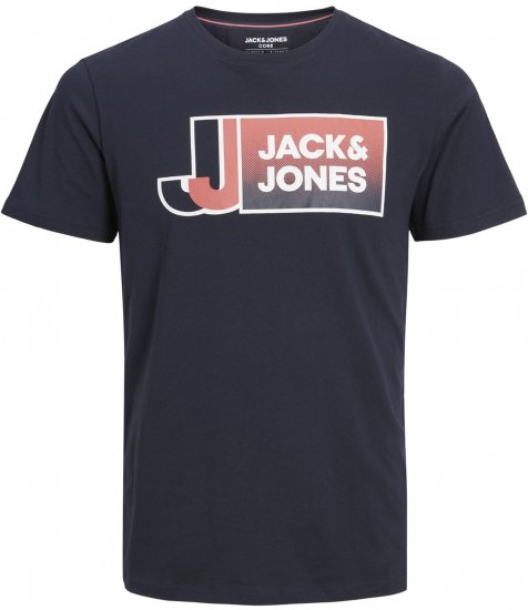 Jack & Jones Logan T-Shirt Navy - Pólók - Nagyméretű pólók - 2XL-14XL
