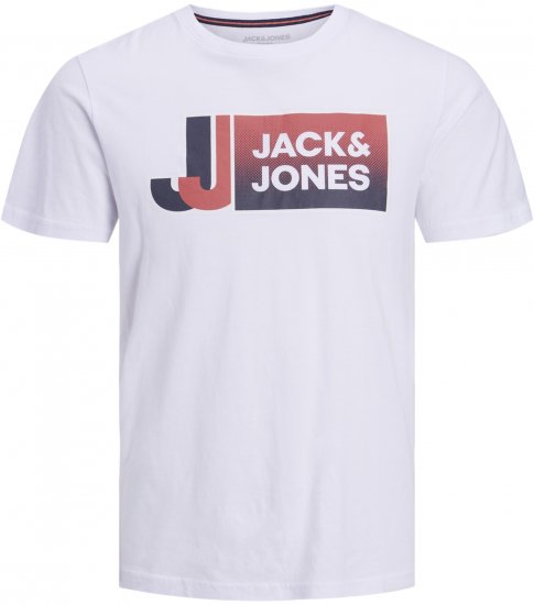 Jack & Jones Logan T-Shirt White - Pólók - Nagyméretű pólók - 2XL-14XL