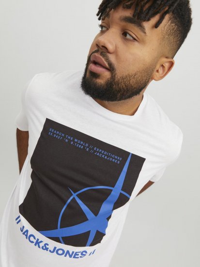 Jack & Jones Conrad T-Shirt White - Pólók - Nagyméretű pólók - 2XL-14XL