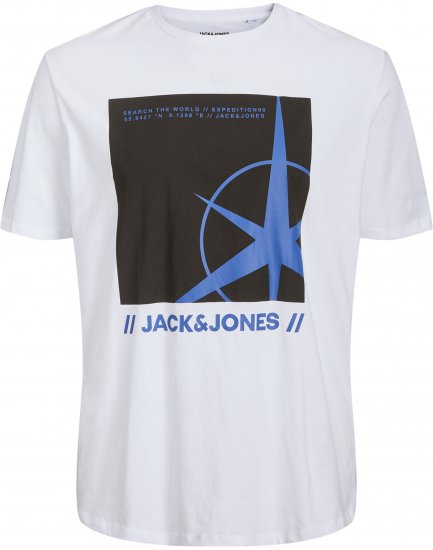 Jack & Jones Conrad T-Shirt White - Pólók - Nagyméretű pólók - 2XL-14XL