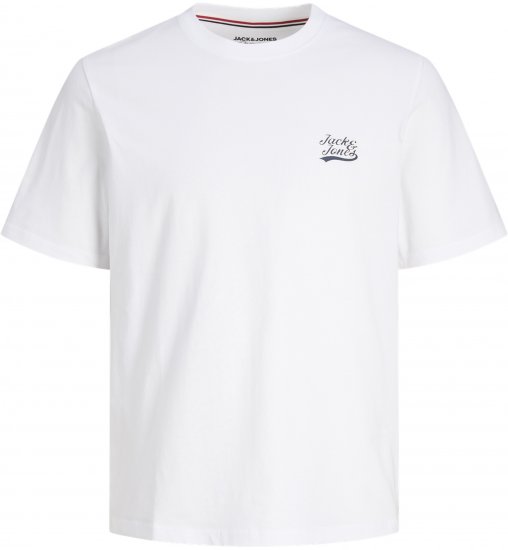 Jack & Jones Trevor T-Shirt White - Pólók - Nagyméretű pólók - 2XL-14XL