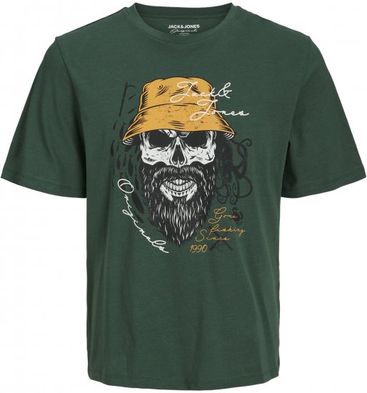 Jack & Jones Roxbury T-Shirt Green - Pólók - Nagyméretű pólók - 2XL-14XL