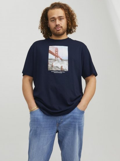 Jack & Jones Copenhagen Photo T-Shirt Navy - Pólók - Nagyméretű pólók - 2XL-14XL