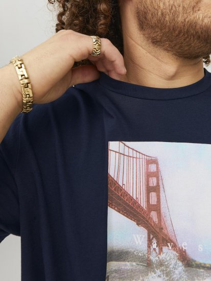 Jack & Jones Copenhagen Photo T-Shirt Navy - Pólók - Nagyméretű pólók - 2XL-14XL