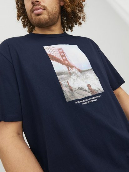 Jack & Jones Copenhagen Photo T-Shirt Navy - Pólók - Nagyméretű pólók - 2XL-14XL