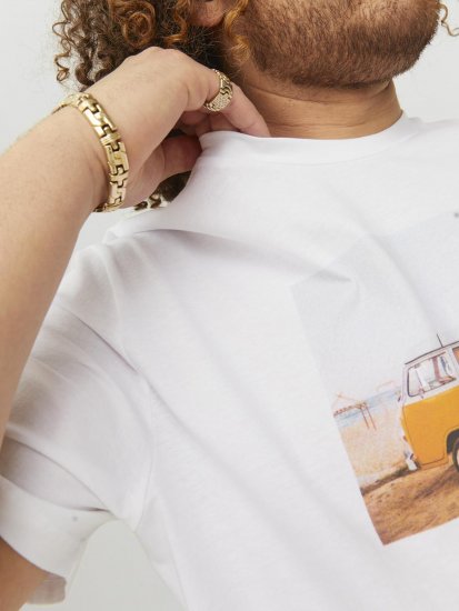 Jack & Jones Copenhagen Photo T-Shirt White - Pólók - Nagyméretű pólók - 2XL-14XL