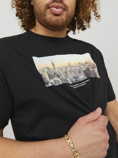 Jack & Jones Copenhagen Photo T-Shirt Black - Pólók - Nagyméretű pólók - 2XL-14XL