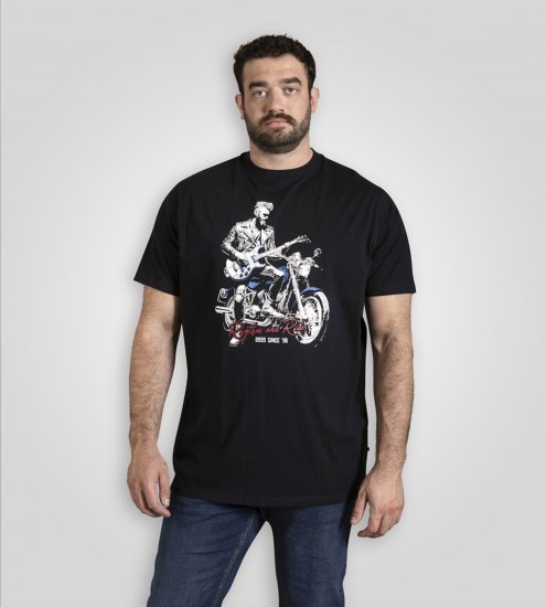 D555 Derby T-Shirt Rhythm and Rides Navy - Pólók - Nagyméretű pólók - 2XL-14XL