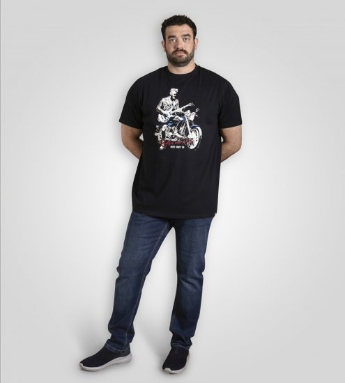 D555 Derby T-Shirt Rhythm and Rides Navy - Pólók - Nagyméretű pólók - 2XL-14XL
