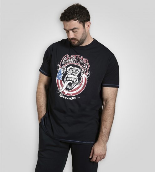 D555 Birkenhead T-Shirt Gas Monkey Garage Navy - Pólók - Nagyméretű pólók - 2XL-14XL