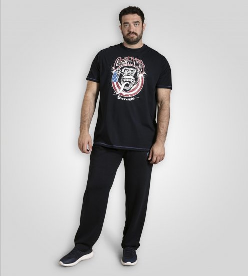 D555 Birkenhead T-Shirt Gas Monkey Garage Navy - Pólók - Nagyméretű pólók - 2XL-14XL