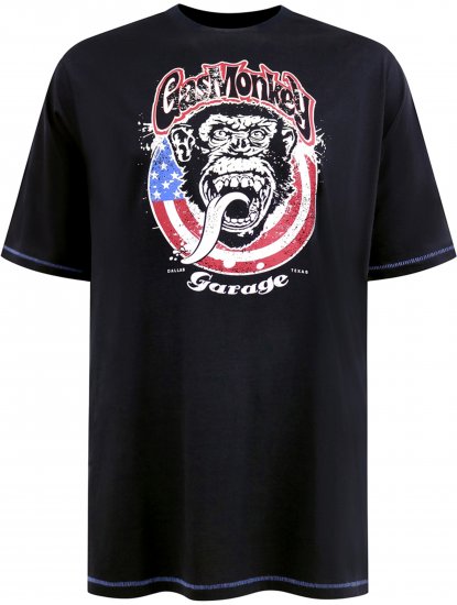 D555 Birkenhead T-Shirt Gas Monkey Garage Navy - Pólók - Nagyméretű pólók - 2XL-14XL