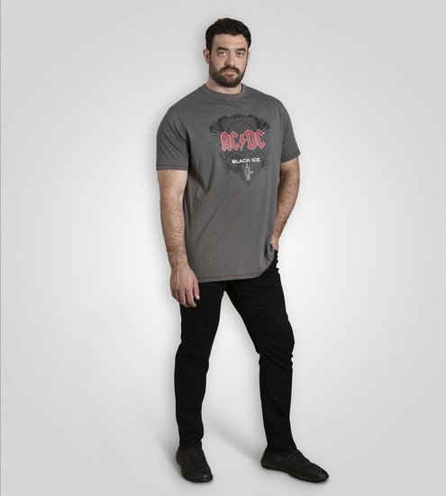D555 Clydebank T-Shirt Official AC/DC Black Ice Grey - Pólók - Nagyméretű pólók - 2XL-14XL