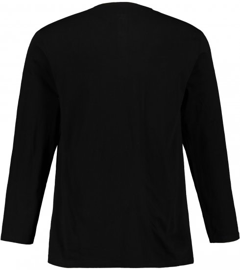 JP1880 Henley T-Shirt Long Sleeve Black TALL - FÉRFIRUHÁZAT MT-6XLT - TALL-méretek