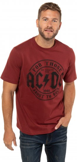 JP1880 AC/DC T-Shirt Rust Red - Zenekaros pólók - 