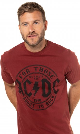 JP1880 AC/DC T-Shirt Rust Red - Zenekaros pólók - 