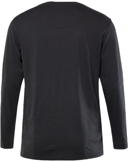 JP1880 T-Shirt Henley Long Sleeve Black TALL - FÉRFIRUHÁZAT MT-6XLT - TALL-méretek