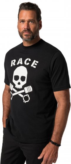 JP1880 T-Shirt Short Sleeve Skull Race Black - Pólók - Nagyméretű pólók - 2XL-14XL