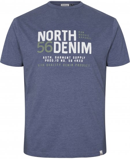 North Latitude Denim Printed T-Shirt Blue Melange TALL - TALL pólók - TALL Pólók