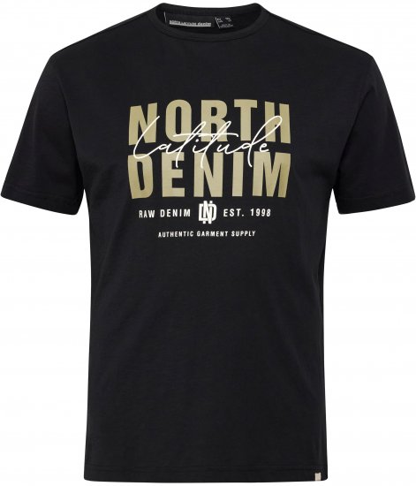 North Latitude Denim Printed Logo T-Shirt Black TALL - TALL pólók - TALL Pólók