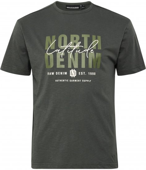 North Latitude Denim Printed Logo T-Shirt Dark Green TALL - TALL pólók - TALL Pólók