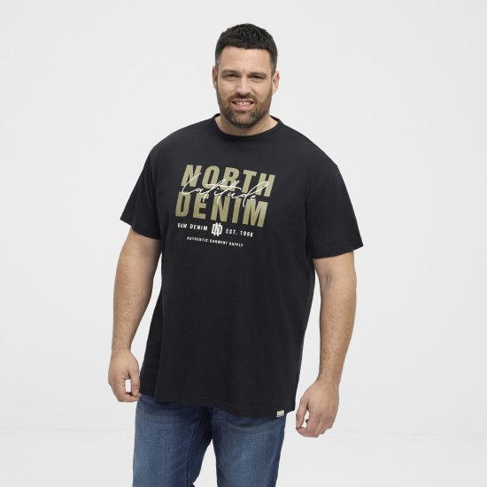 North Latitude Denim Printed Logo T-Shirt Black TALL - TALL pólók - TALL Pólók