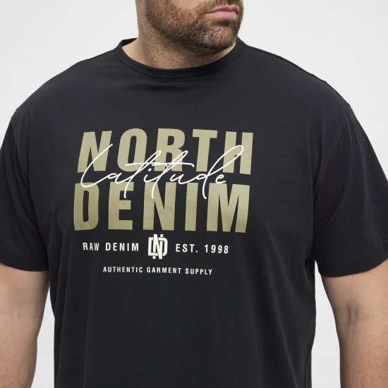 North Latitude Denim Printed Logo T-Shirt Black TALL - TALL pólók - TALL Pólók