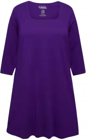 Ulla Popken Square Neckline Knit Swing A-line Pocket Tunic Lily - Pólók - 