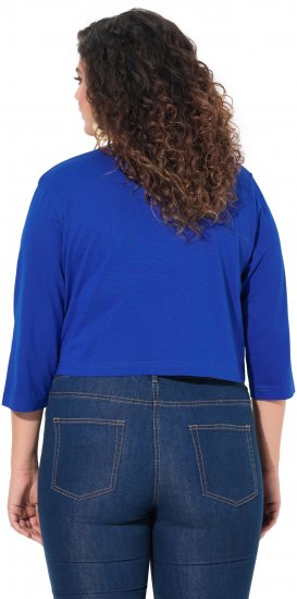 Ulla Popken Versatile Surplice Wrap Tie Hem Bolero Top Cobalt Blue - Pólók - 