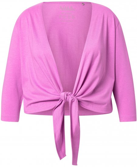 Ulla Popken Versatile Surplice Wrap Tie Hem Bolero Top Cool Pink - Pólók - 