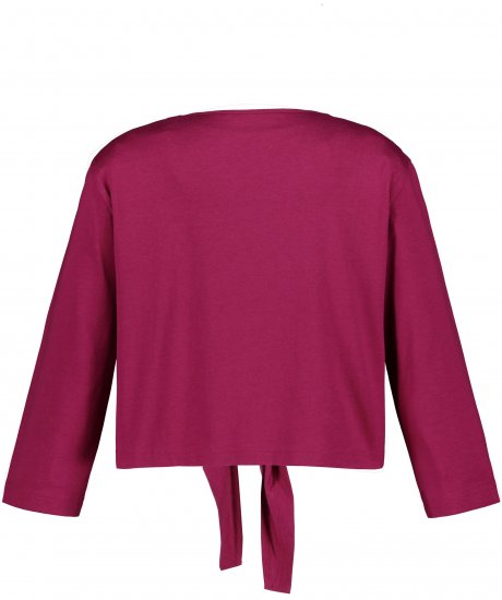 Ulla Popken Versatile Surplice Wrap Tie Hem Bolero Top Magnolia Red - Pólók - 