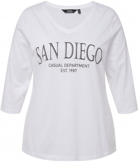 Ulla Popken City Name Graphic Tee Snow White - Mintás pólók nőknek - 