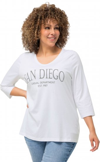 Ulla Popken City Name Graphic Tee Snow White - Mintás pólók nőknek - 