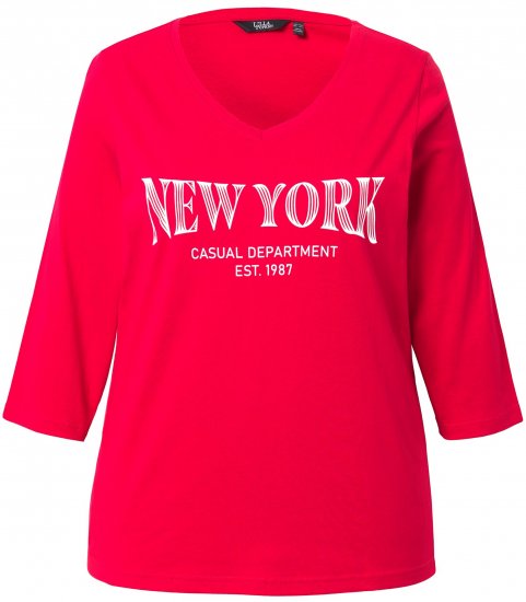 Ulla Popken City Name Graphic Tee Lychee - Mintás pólók nőknek - 