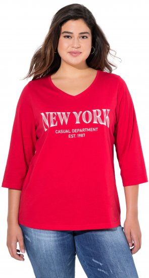 Ulla Popken City Name Graphic Tee Lychee - Mintás pólók nőknek - 