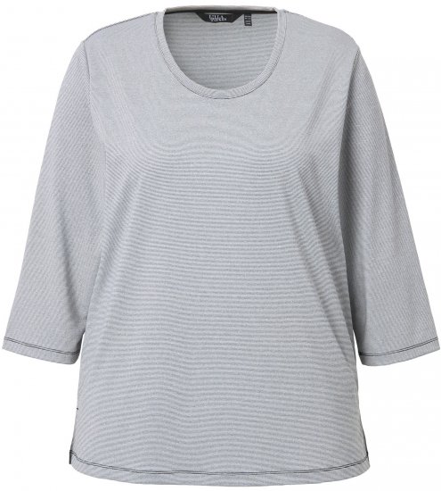 Ulla Popken Decorative Seam Short Sleeve Tee Grey - Pólók - 